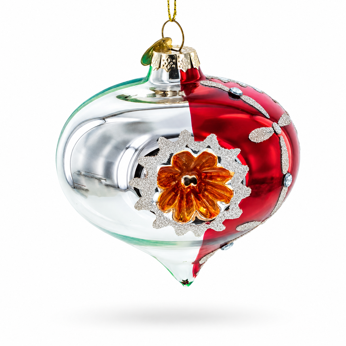 Retro Red Onion Vintage-Inspired Glass Christmas Ornament