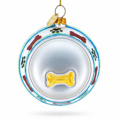 Bowl White Bone Glass Christmas Ornament