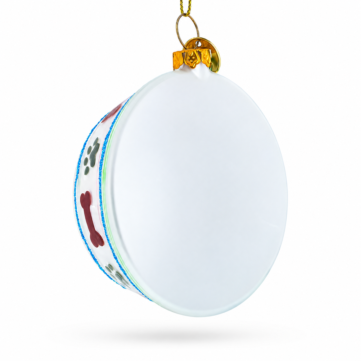 Bowl White Bone Glass Christmas Ornament