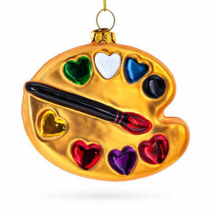 Artist's Palette Glass Christmas Ornament