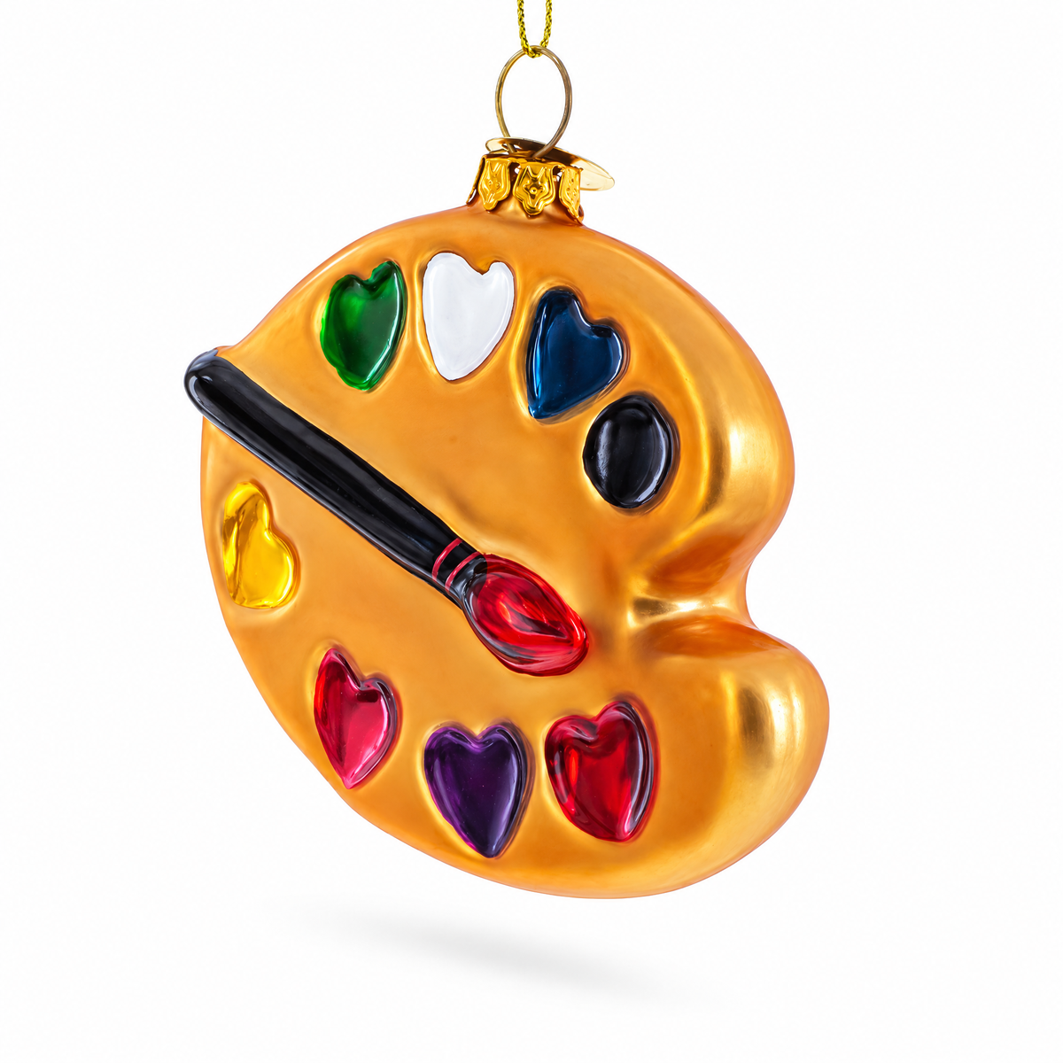 Artist's Palette Glass Christmas Ornament