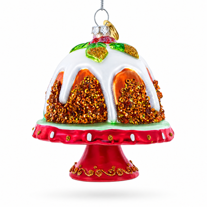 Glazed Cake Glass Christmas Ornament