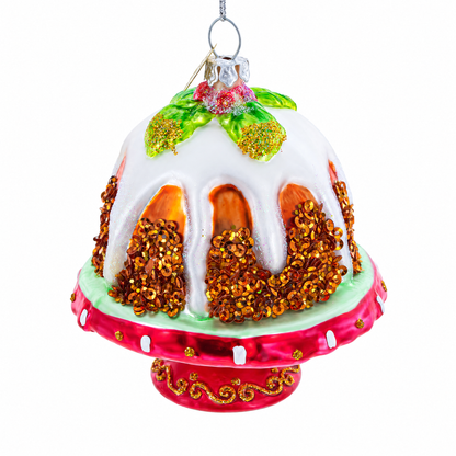 Glazed Cake Glass Christmas Ornament