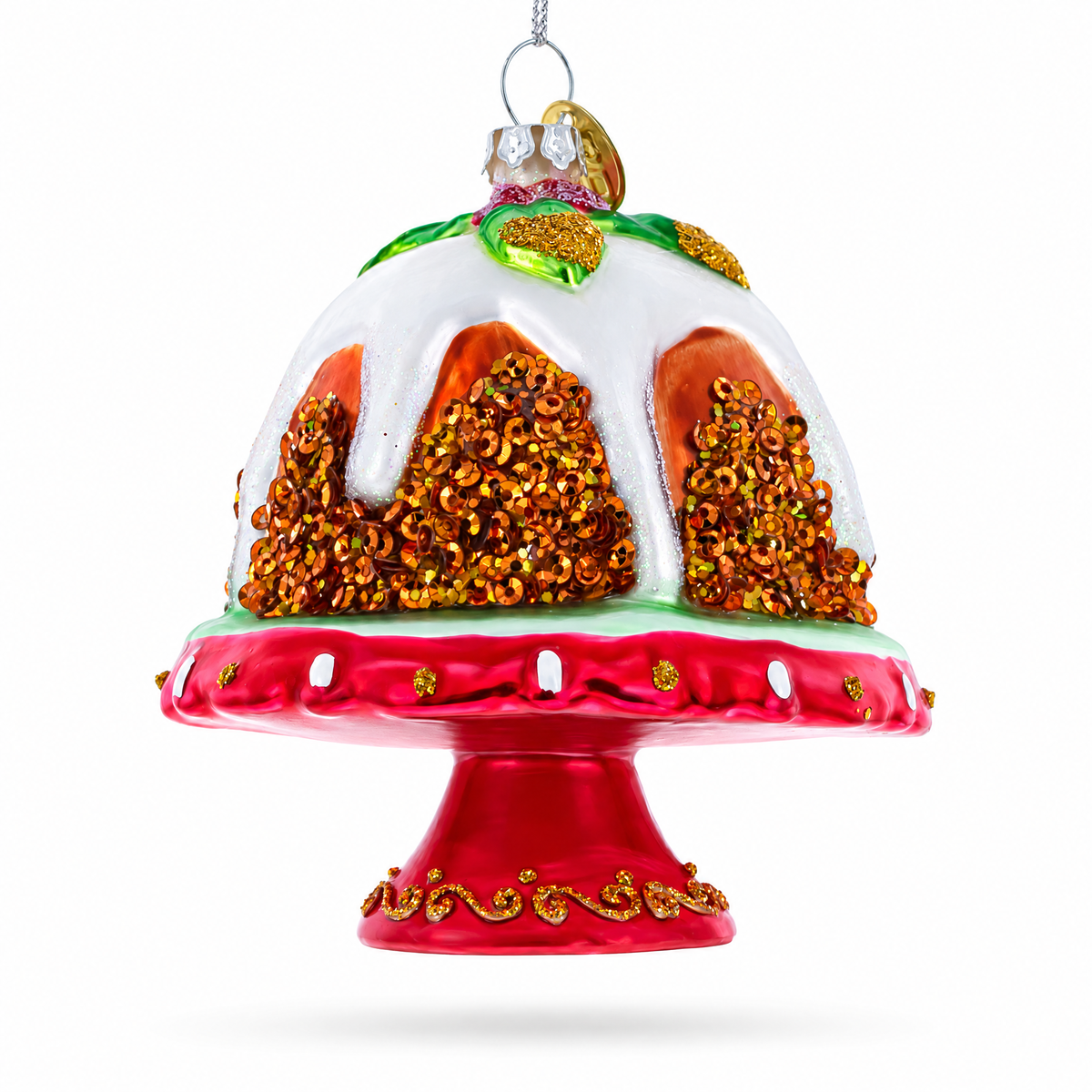 Glazed Cake Glass Christmas Ornament
