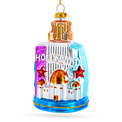 Landmarks of Los Angeles, California Glass Christmas Ornament