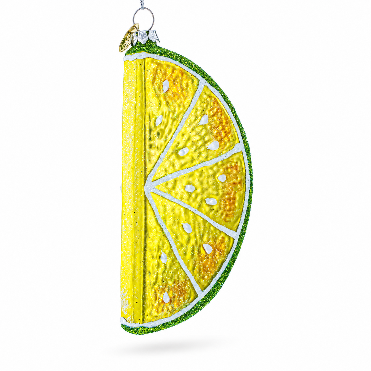 Slice of Lime Glass Christmas Ornament