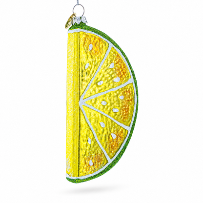 Slice of Lime Glass Christmas Ornament
