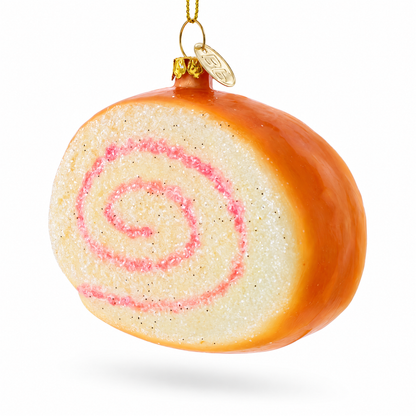 Cake Roll Glass Christmas Ornament