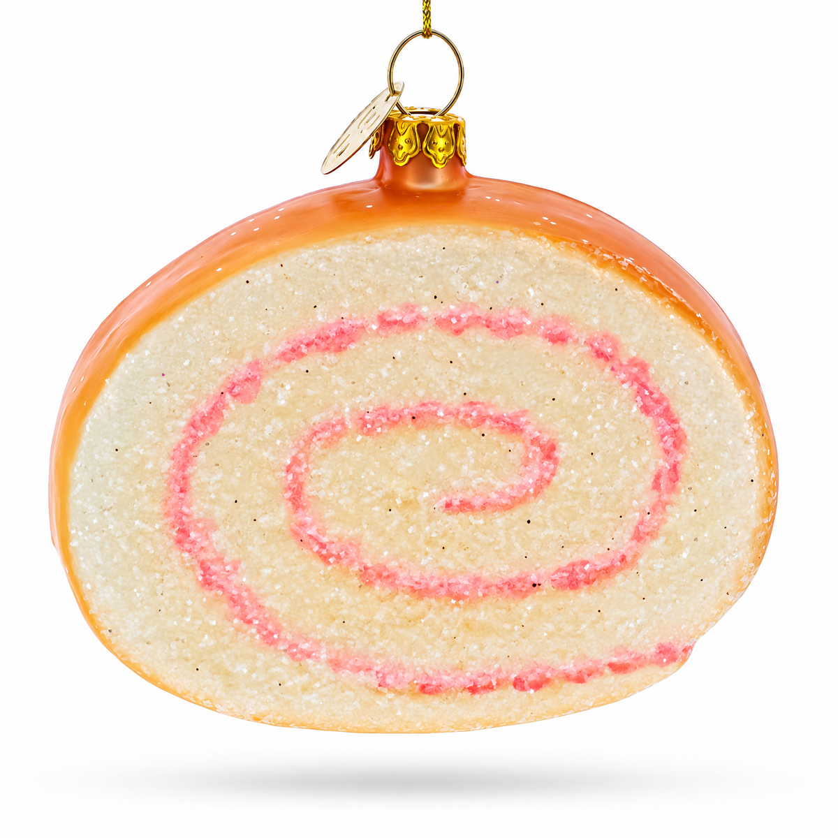 Cake Roll Glass Christmas Ornament