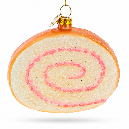 Cake Roll Glass Christmas Ornament