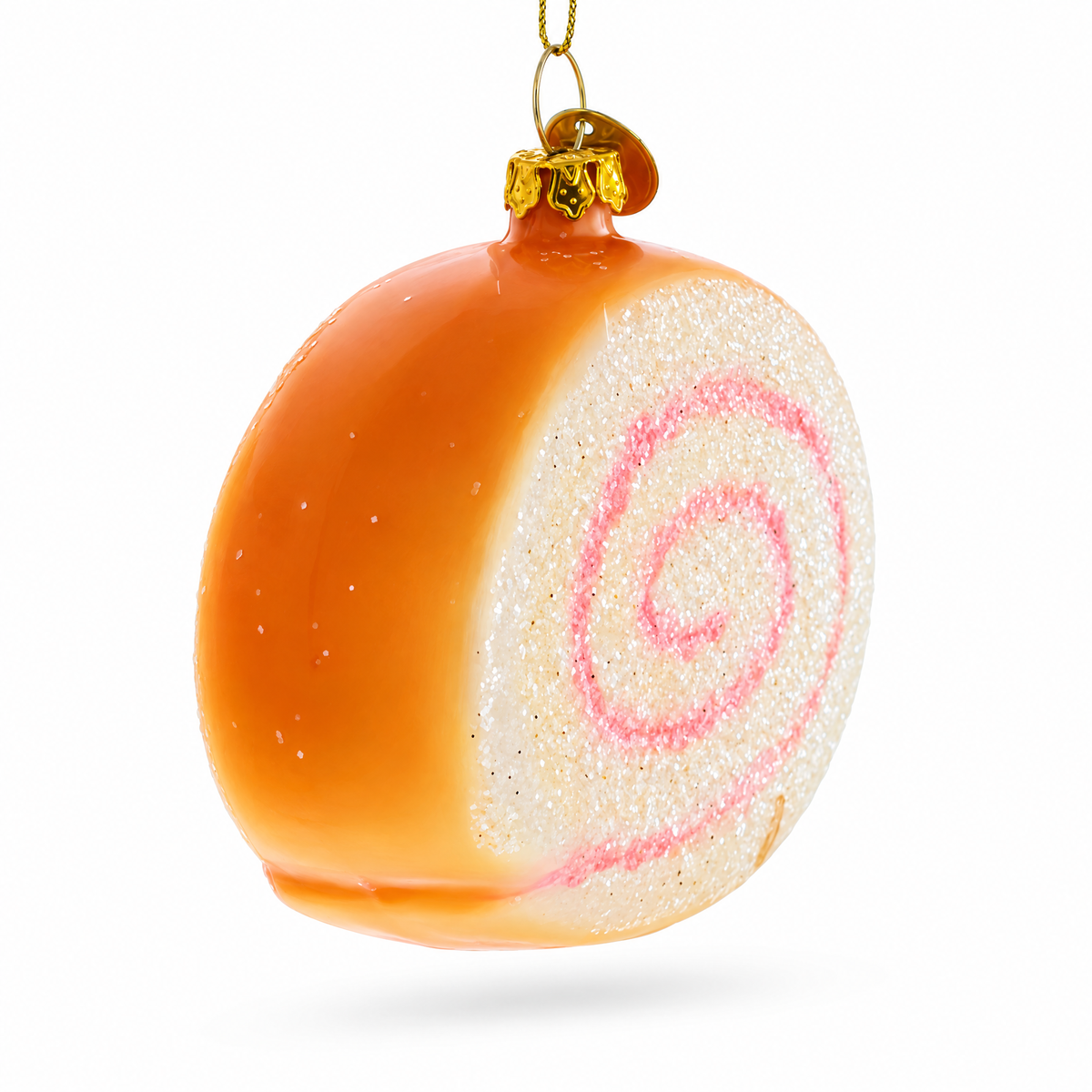 Cake Roll Glass Christmas Ornament