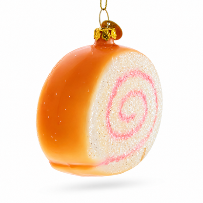 Cake Roll Glass Christmas Ornament