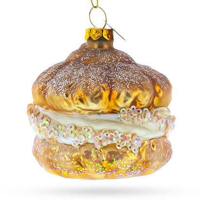 Whipping Cream Pastry Glass Christmas Ornament