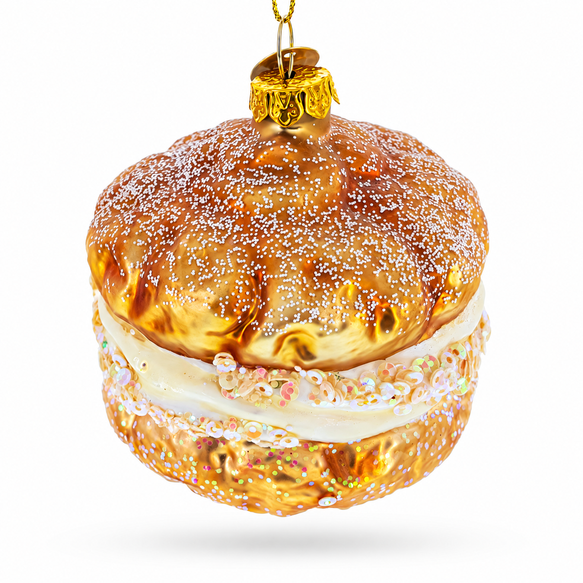Whipping Cream Pastry Glass Christmas Ornament