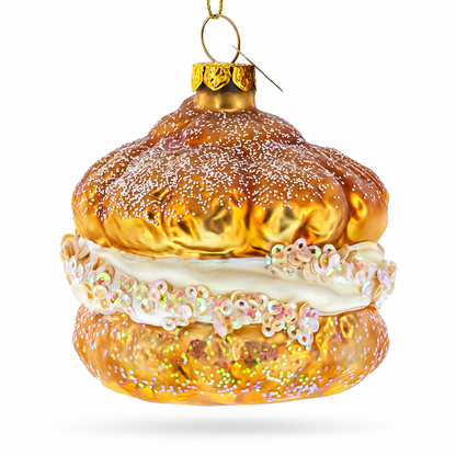 Whipping Cream Pastry Glass Christmas Ornament