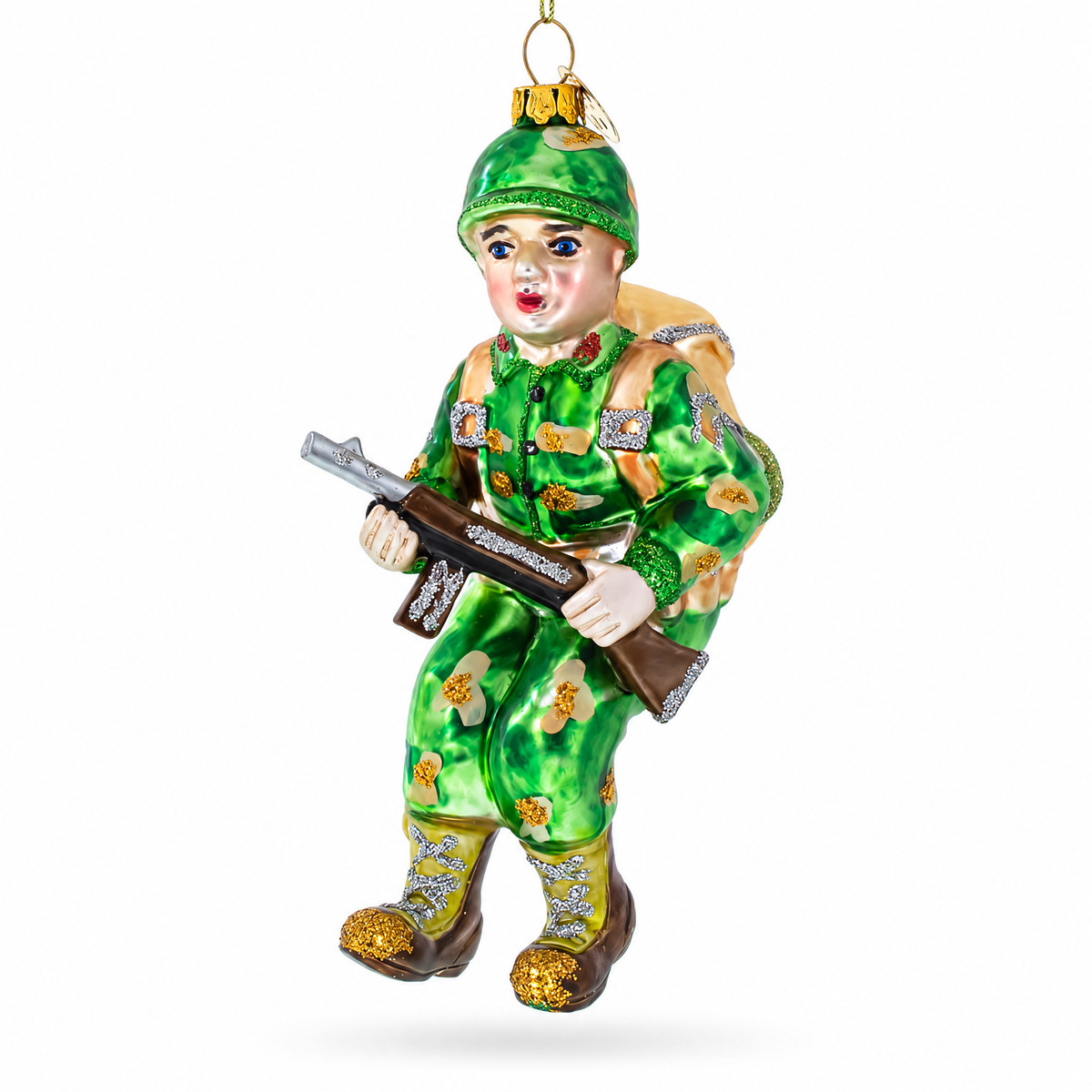 Soldier Glass Christmas Ornament