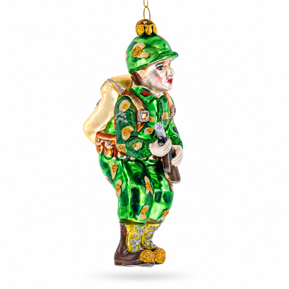 Soldier Glass Christmas Ornament