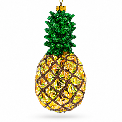 Shiny Pineapple Glass Christmas Ornament