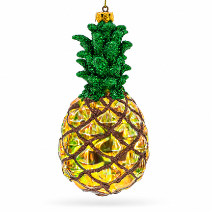 Shiny Pineapple Glass Christmas Ornament