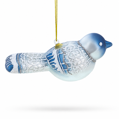 Gray Bird Glass Christmas Ornament