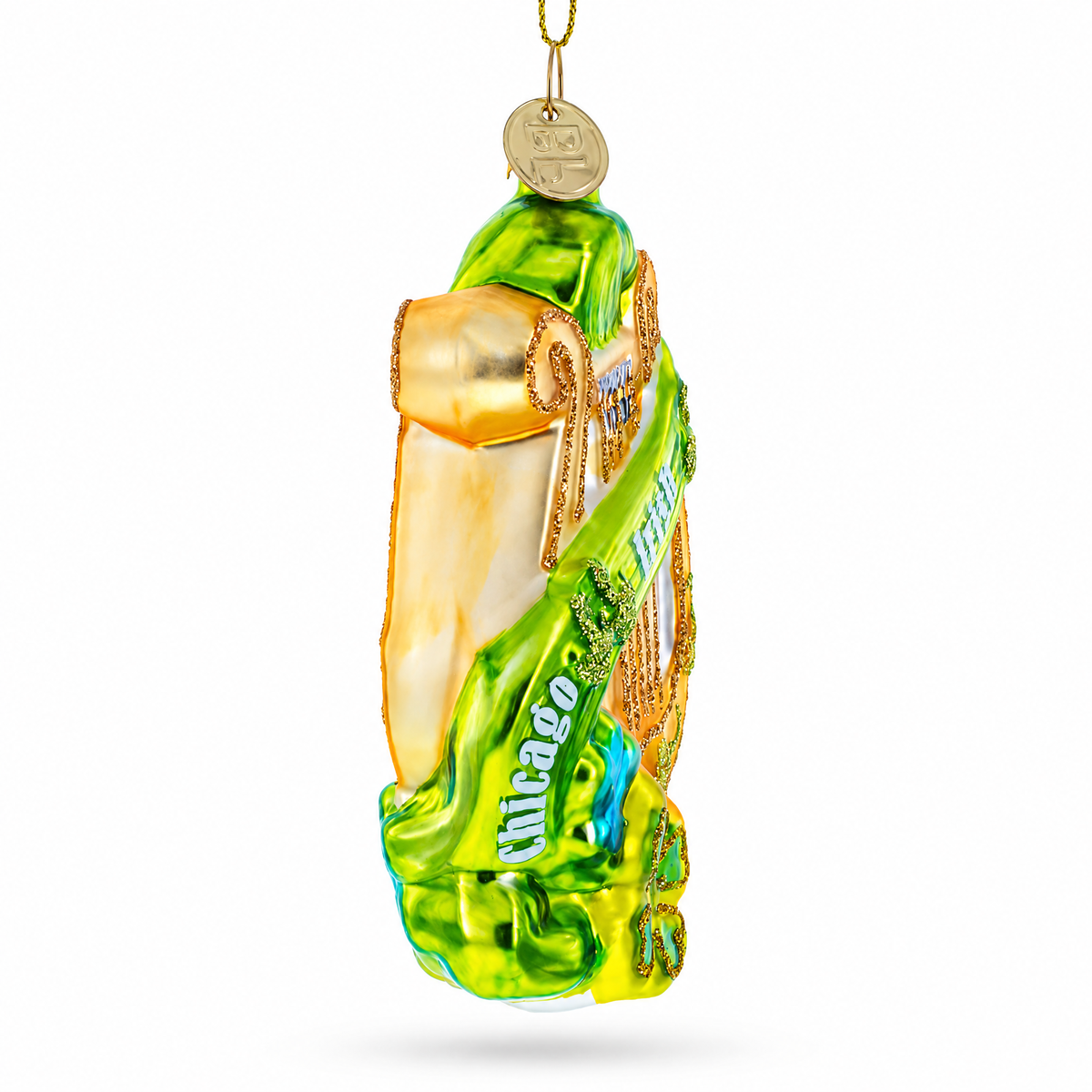 Irish Harp Glass Christmas Ornament