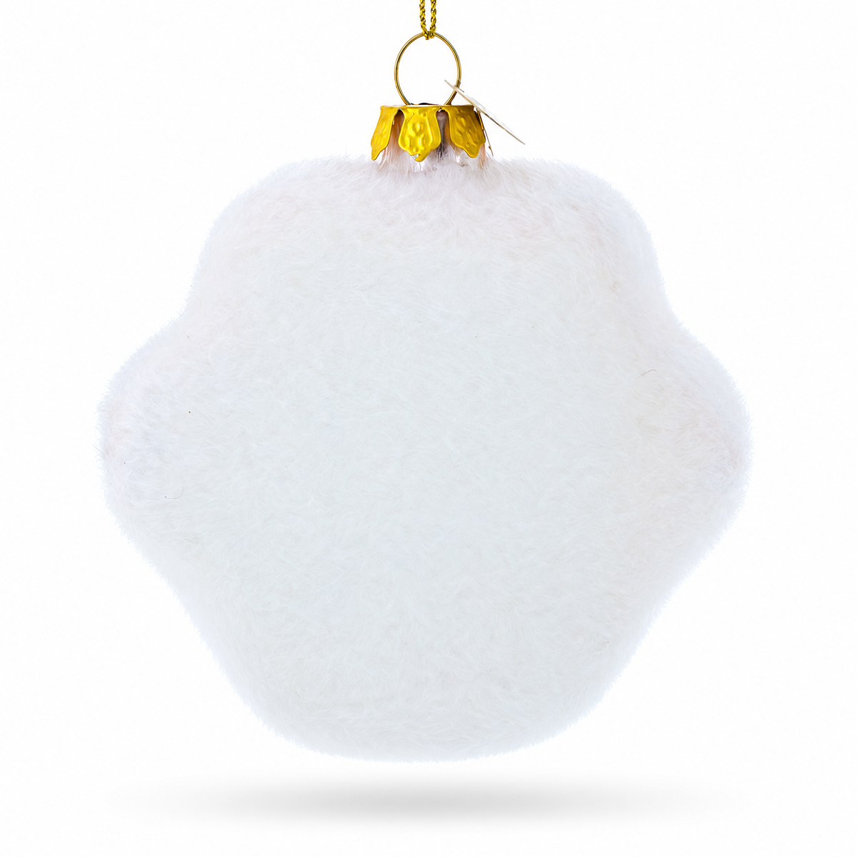 White Paw Glass Christmas Ornament