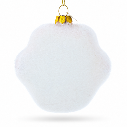 White Paw Glass Christmas Ornament