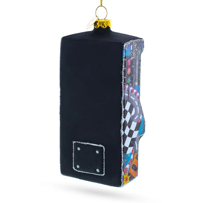 Retro Arcade Machine Glass Christmas Ornament