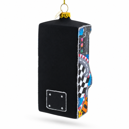Retro Arcade Machine Glass Christmas Ornament