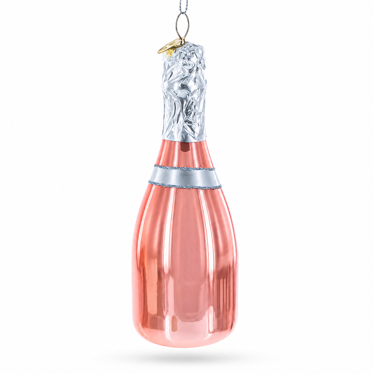 Pink Sparkling Wine Glass Christmas Ornament