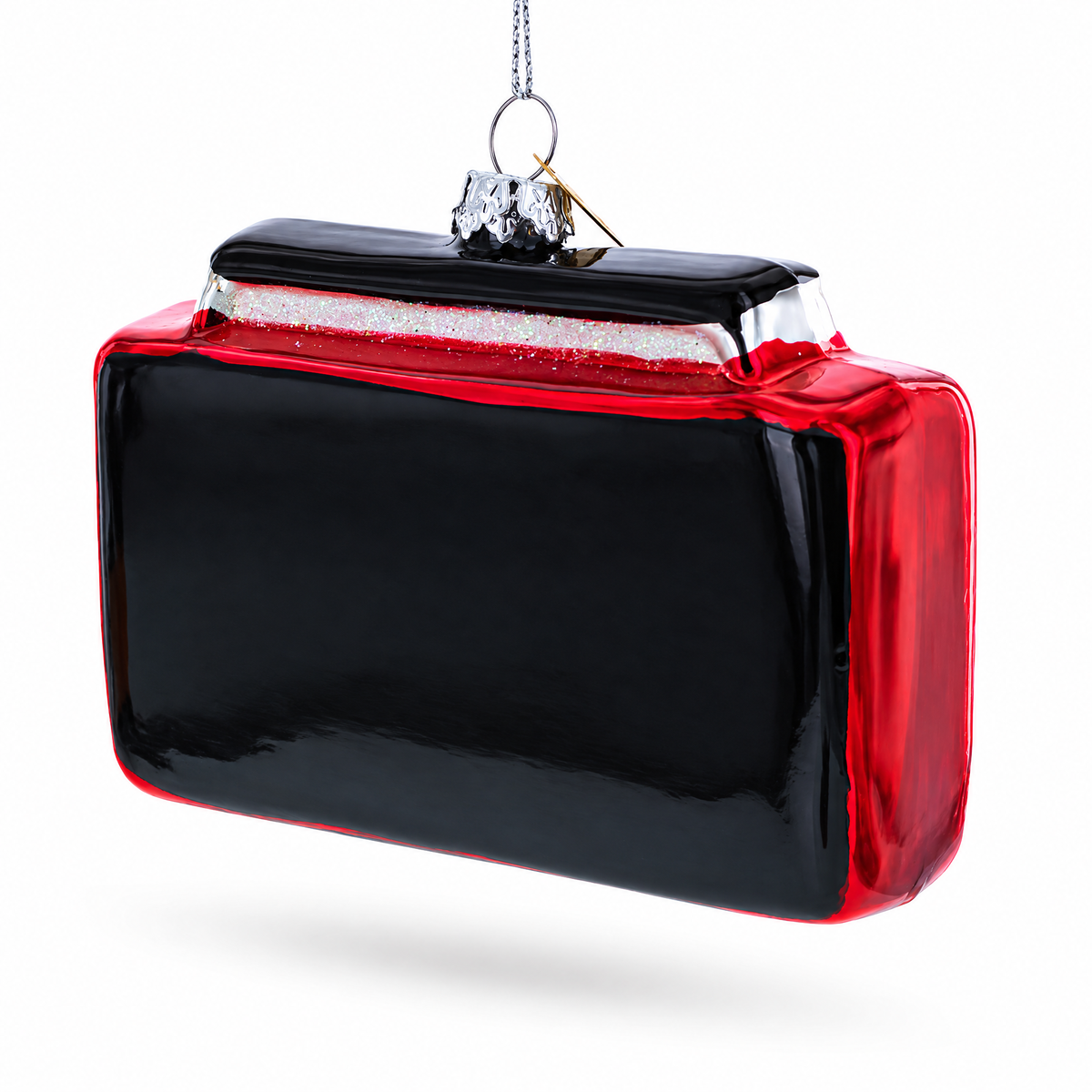 Retro Cassette Player Glass Christmas Ornament