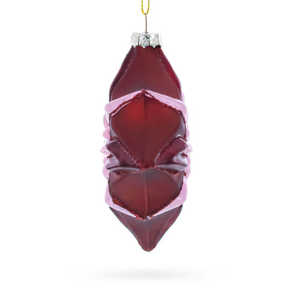 Red Starburst with Beaded Hanger Accent Glass Christmas Ornament