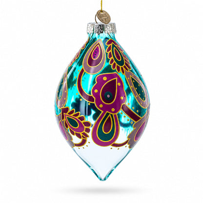 Teardrop Paisley Finial Glass Christmas Ornament