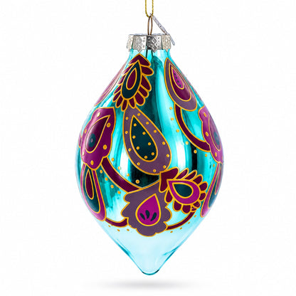 Teardrop Paisley Finial Glass Christmas Ornament