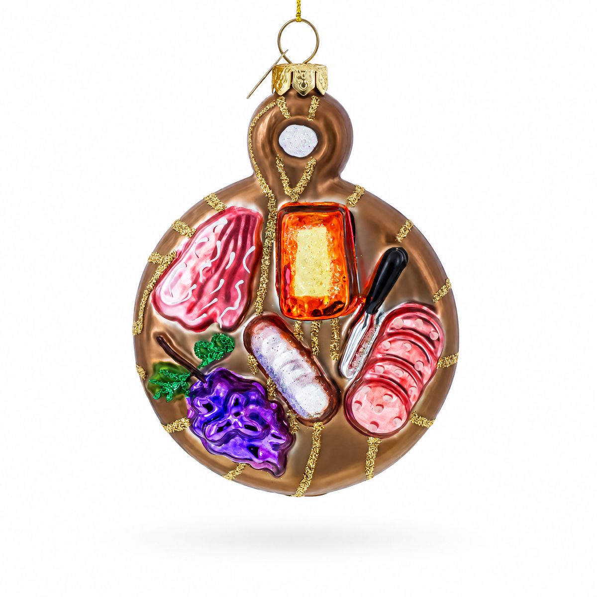 Charcuterie Board Glass Christmas Ornament