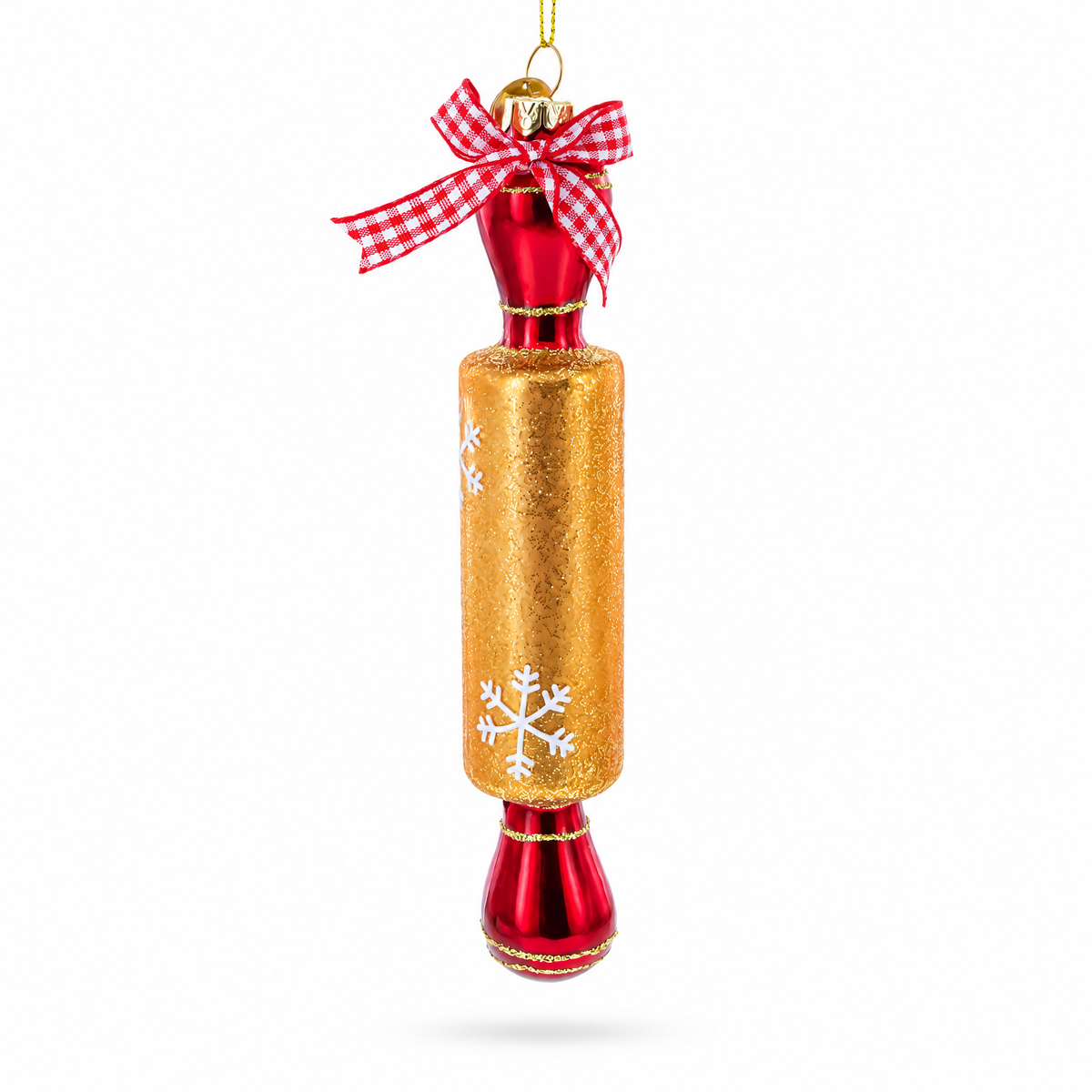 Rolling Pin Glass Christmas Ornament