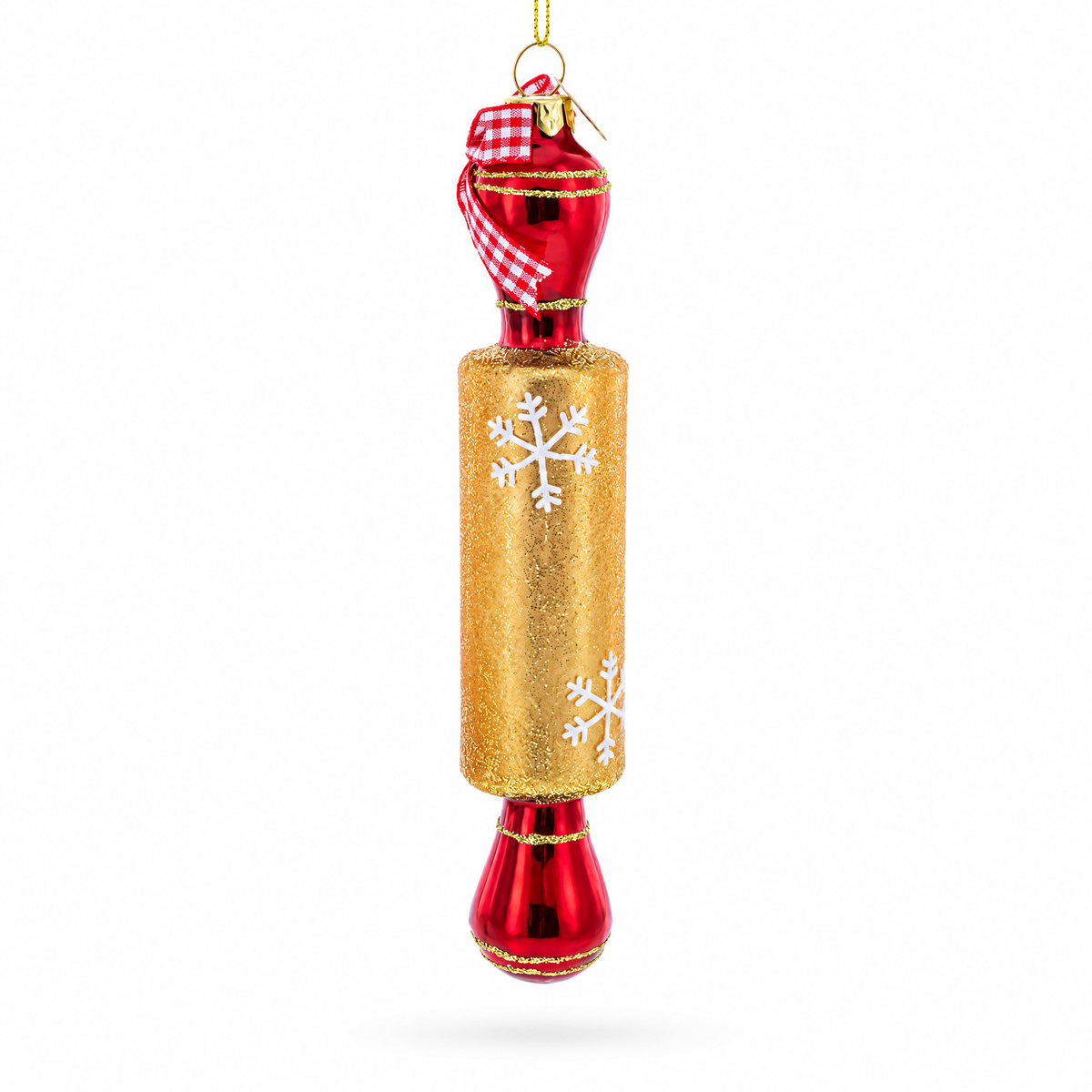 Rolling Pin Glass Christmas Ornament