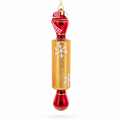 Rolling Pin Glass Christmas Ornament