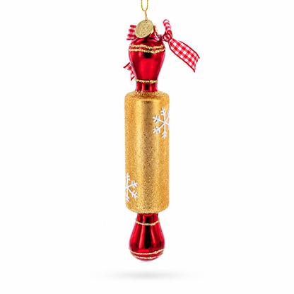 Rolling Pin Glass Christmas Ornament