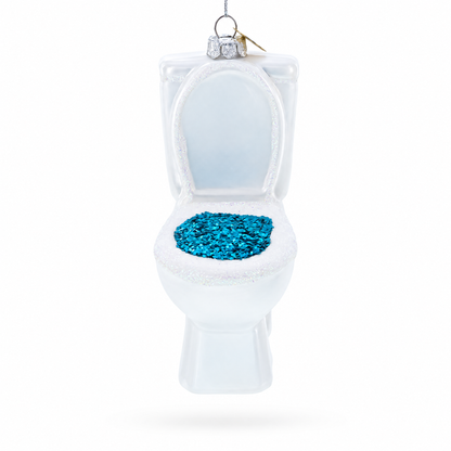 Quirky Toilet Glass Christmas Ornament