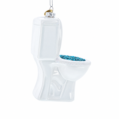 Quirky Toilet Glass Christmas Ornament