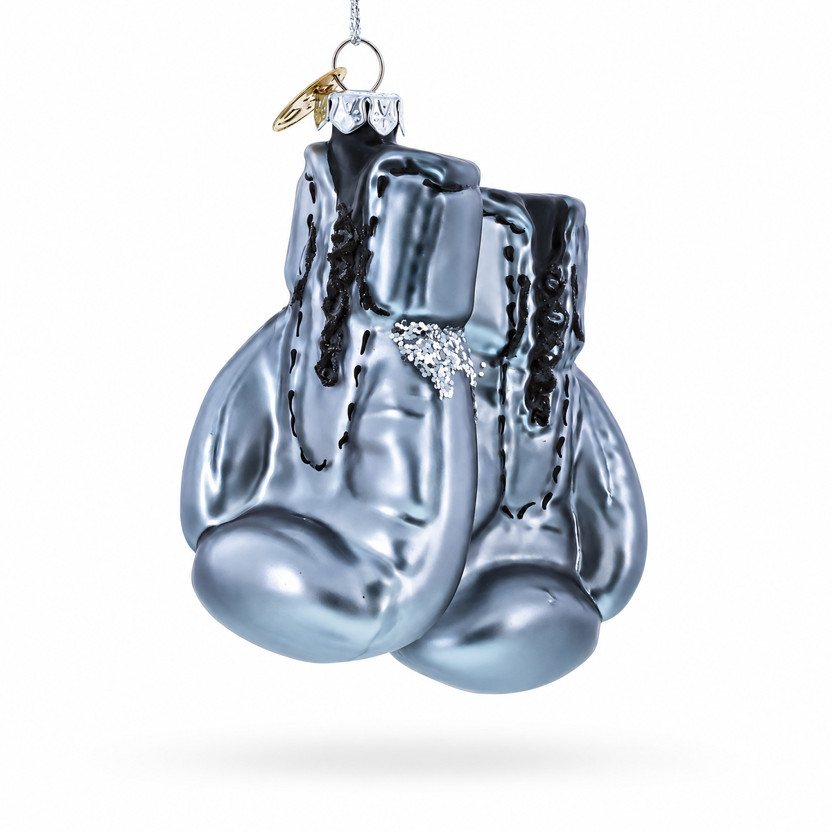 Boxing Gloves Glass Christmas Ornament