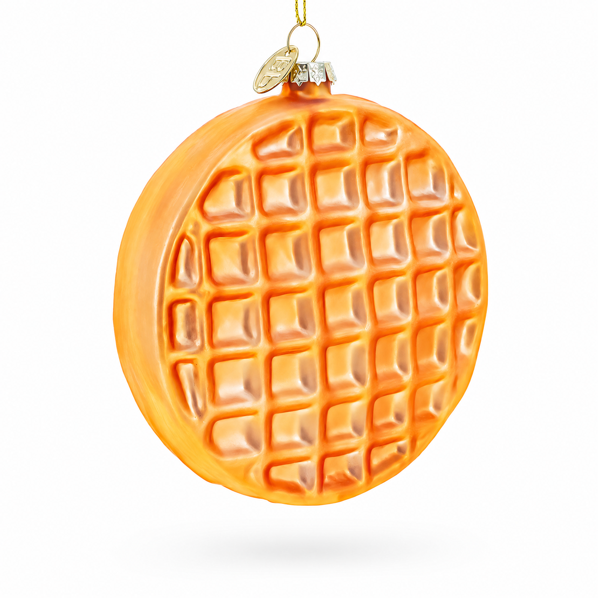 Blueberry Waffle Glass Christmas Ornament