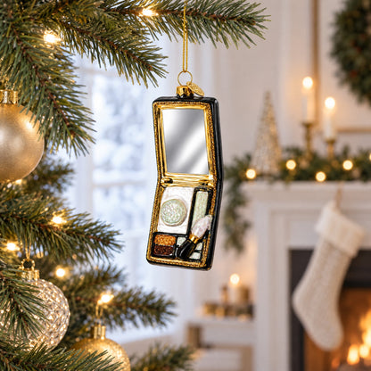 Makeup Palette with Mirror Glass Christmas Ornament