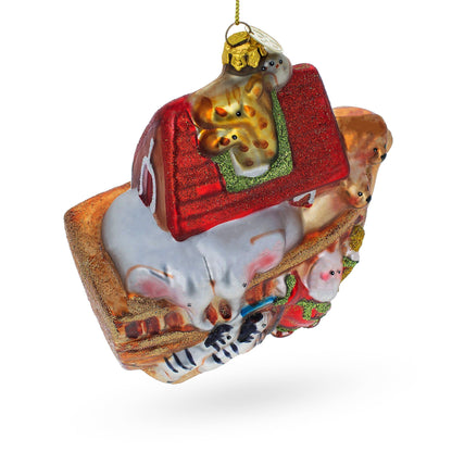 Timeless Noah's Ark Glass Christmas Ornament