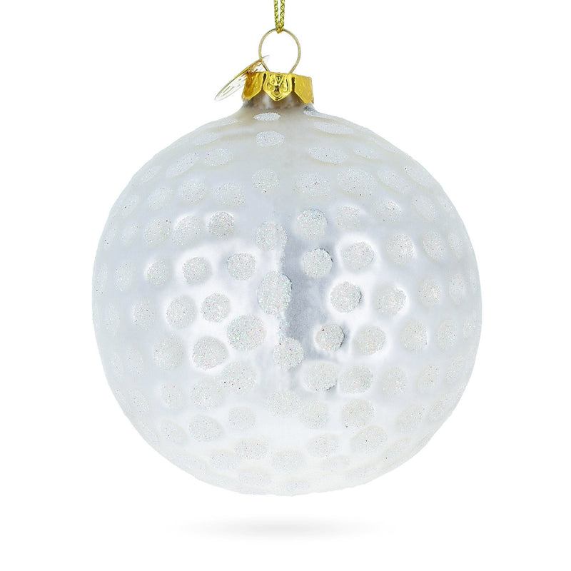 Textured Golf Ball Glass Christmas Ornament