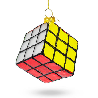 Magic Cube Glass Christmas Ornament