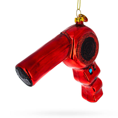 Hair Dryer Glass Christmas Ornament