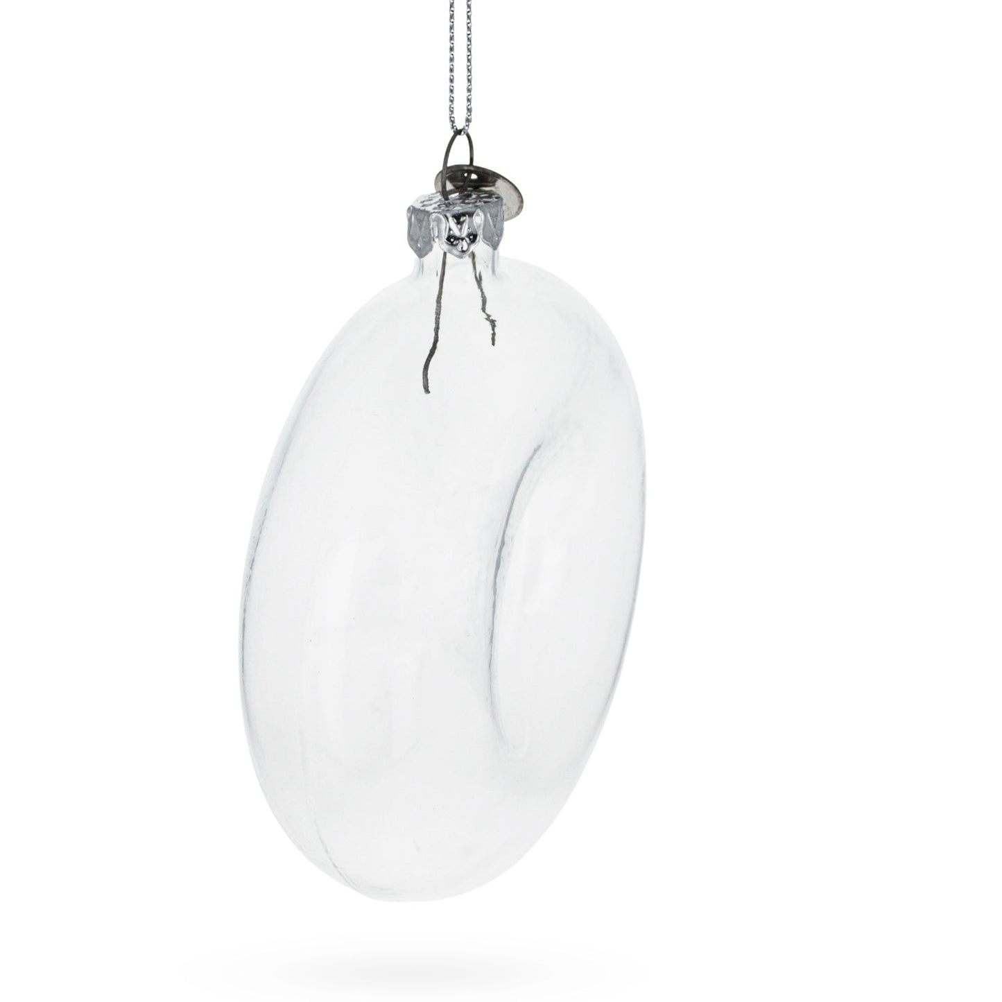 Doughnut Clear Glass Christmas Ornament