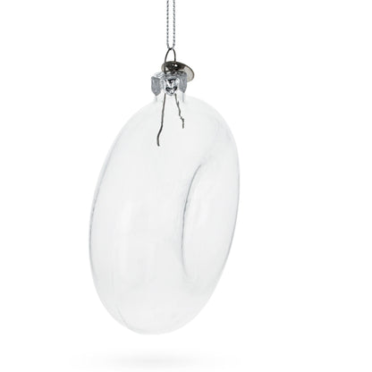 Doughnut Clear Glass Christmas Ornament